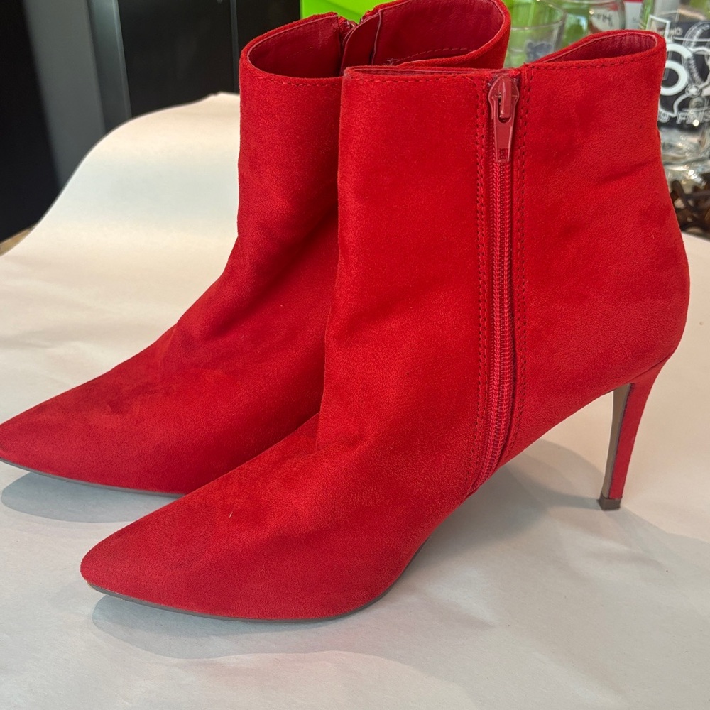 Lulu's Bold Red Heeled Boots